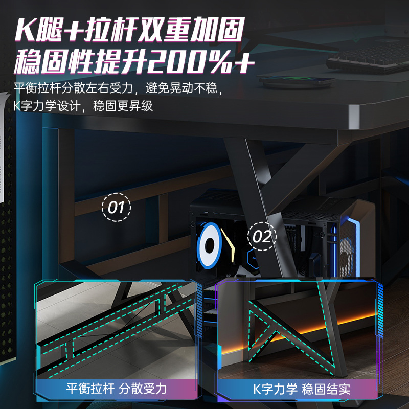 Mesa de computadora para dos personas, dormitorio doméstico, escritorio largo para parejas lado a lado, mesa de escritorio, mesa de trabajo simple, escritorio de oficina