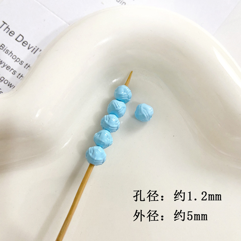 烤漆螺纹毛线珠彩色条纹diy散珠串珠手机链条包挂件饰品配件材料|undefined