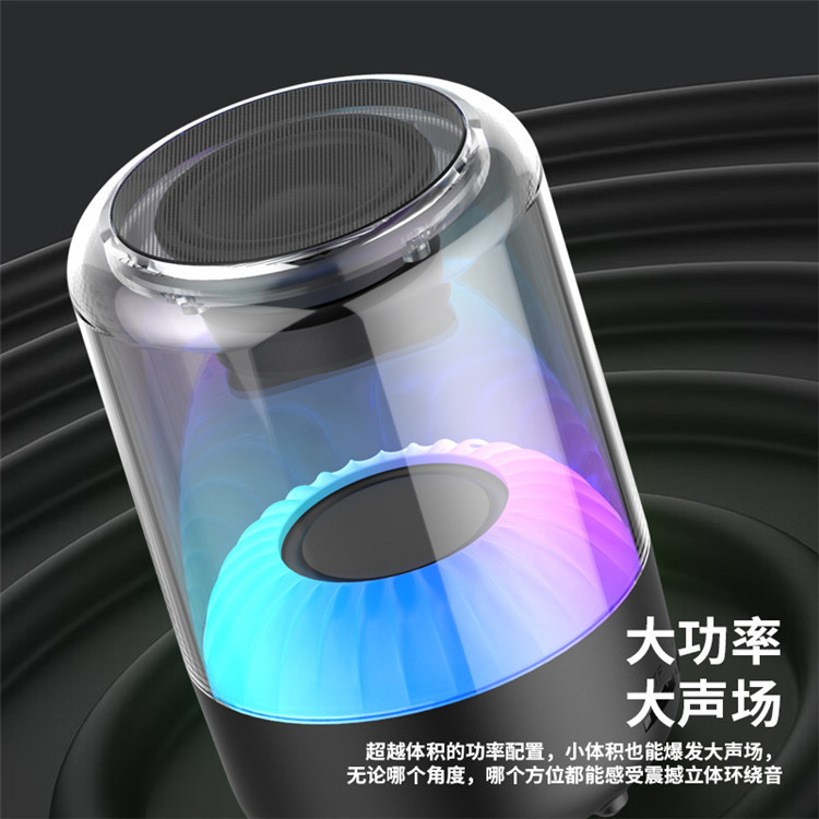 新商品の透明な懸濁ブルートゥースの音響のまぶしい照明の知能の瑠璃のスピーカーの高品質の音質の大きい音量のサブウーファ|undefined