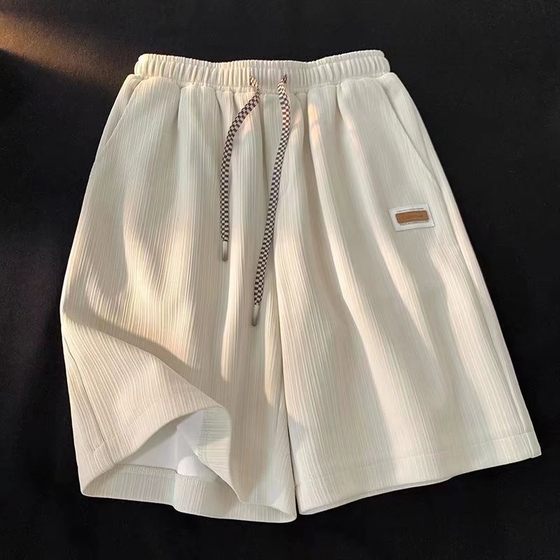 Ice Silk Shorts Men's Summer Trendy Brand Solid Color All-match Sports Pants Sub-port Style Loose Casual Pants Source Manufacturers