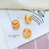 Glossy beads, earrings handmade, accessory, hand painting