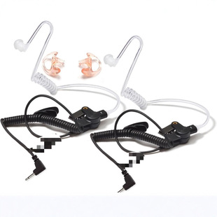 Factory production and sales of 3.5MM single listening air duct earphone coil spring duct earphone hand microphone external earphone