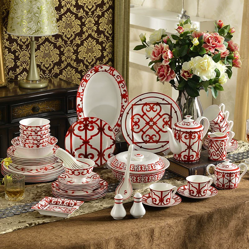 Classic tableware, ceramic set, European style, Birthday gift