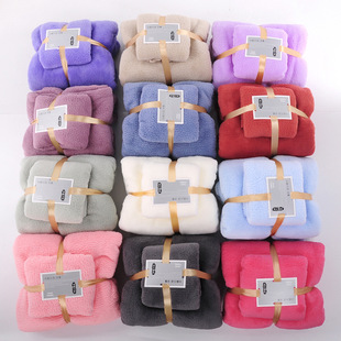 Factory straight hair spot high density coral fleece towel towel bath towel can wear beach towel absorbent gift gift business super