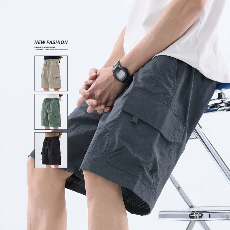 Ice Silk Work Shorts for Men, Summer Thin Quick-Dry Mid-Length Pants, 2026 New Style, Loose Straight Five-Point Pants for Men Ice Silk Work Shorts for Men, Summer Thin Quick-Dry Mid-Length Pants, 2026 New Style, Loose Straight Five-Point Pants for Men