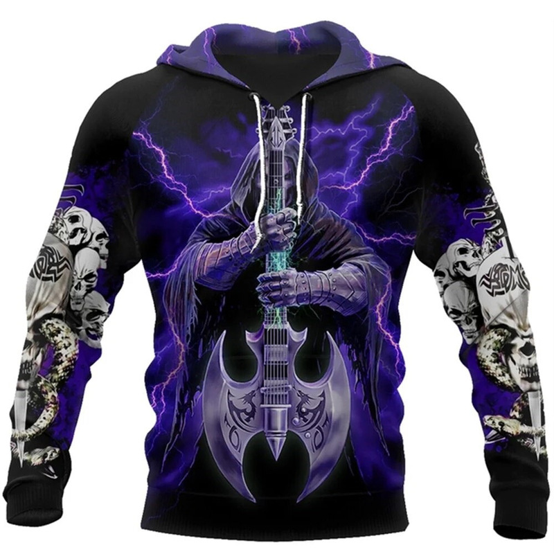 2025 Mexican Grim Reaper Mayan Aztec Skull Art Unisex Hoodie Men's Sweatshirt Streetwear