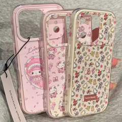 可爱闪粉碎花美乐蒂KT二合一适用iPhone17promax苹果16手机壳15女