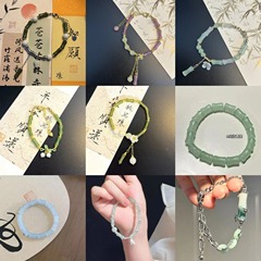 直播新中式竹节手链原创设计闺蜜国风小清新夏季情侣弹力手链