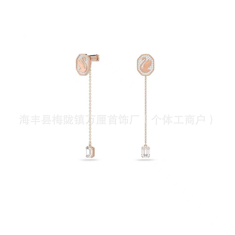 施华洛水晶世奇灵动天鹅跳动的心耳环施家高版本恶魔之眼耳钉女|undefined