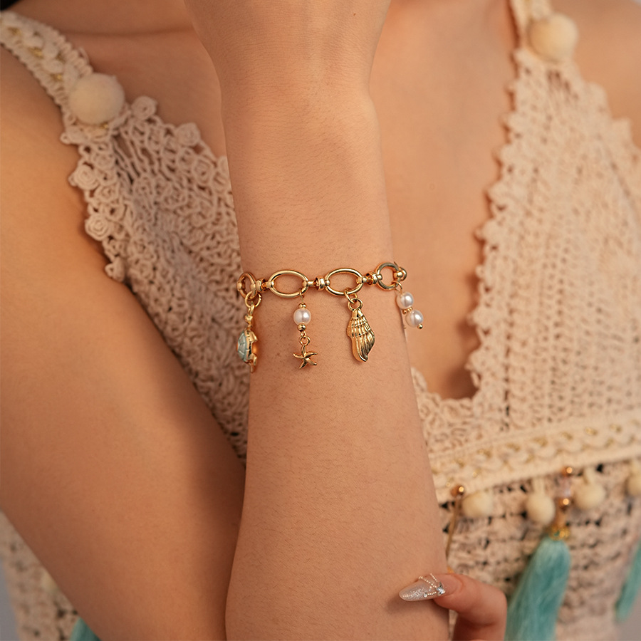 Marine Style Tortoise Star Shell Alloy  Chain & Link Bracelets Wholesale display picture 4