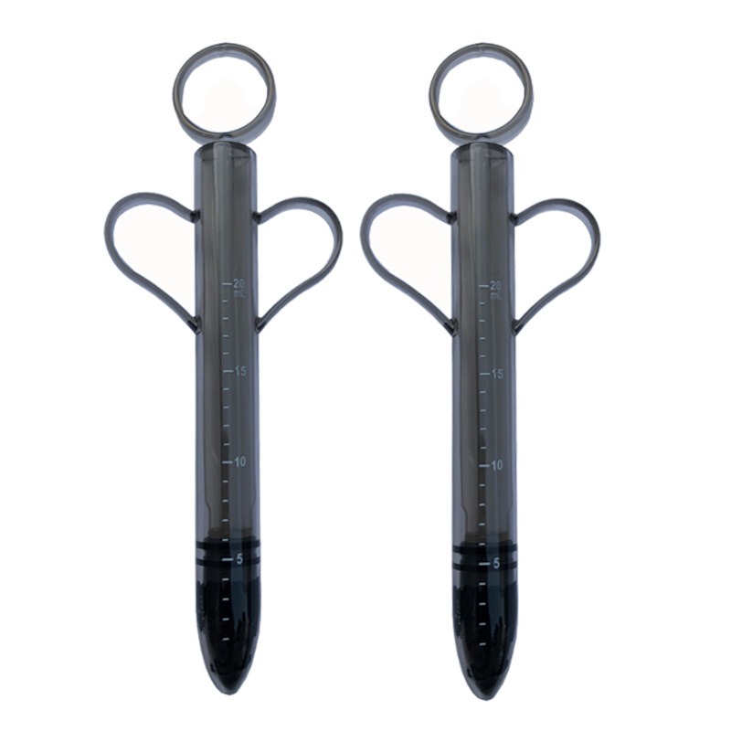Lube Applicator Syringe, ABS Body with Silicone Tip, Black Adult Toy Accessory — detail image 17