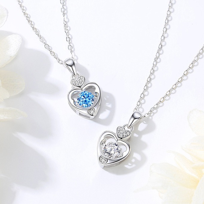 S925 plata esterlina collar de corazón inteligente diseño de nicho de todas las mujeres de lujo ligero colgante de corazón colgante regalo de San Valentín
