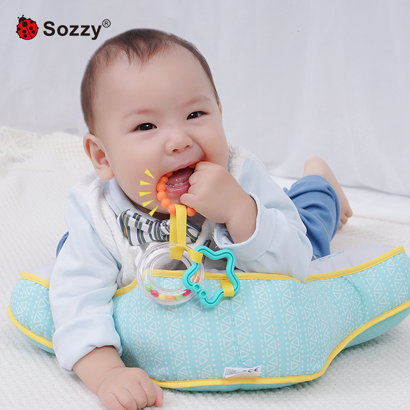 Sozzy bebé gateando almohada bebé educativo gateando ejercicio cabeza-arriba almohada acostada 0-años recién nacido almohada de juguete calmante
