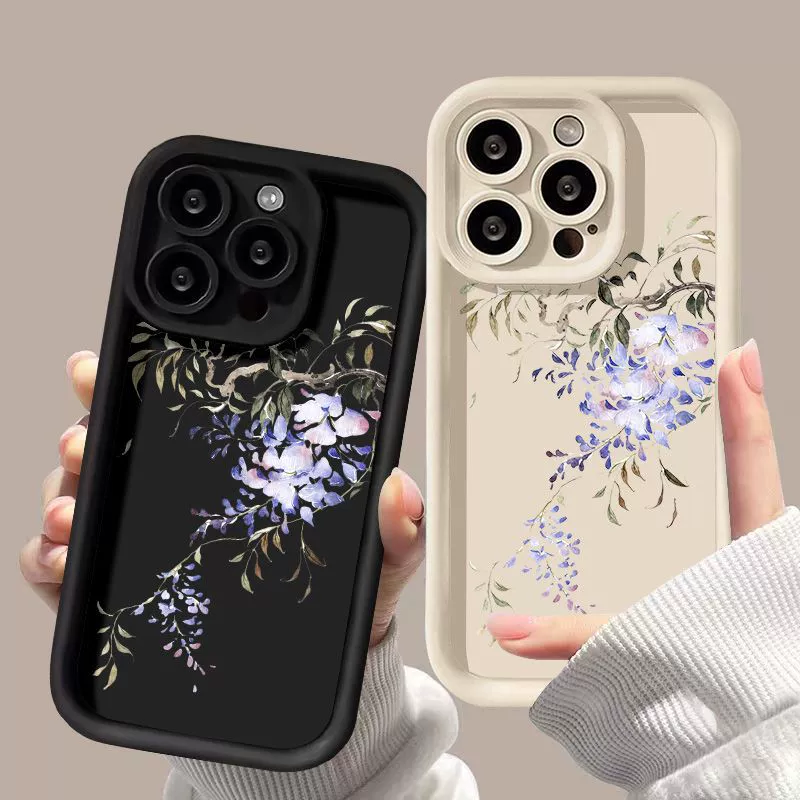 Apple, фиолетовый совместимый кейс для телефона, матовый iPhone 13, цветочный, iphone, 15