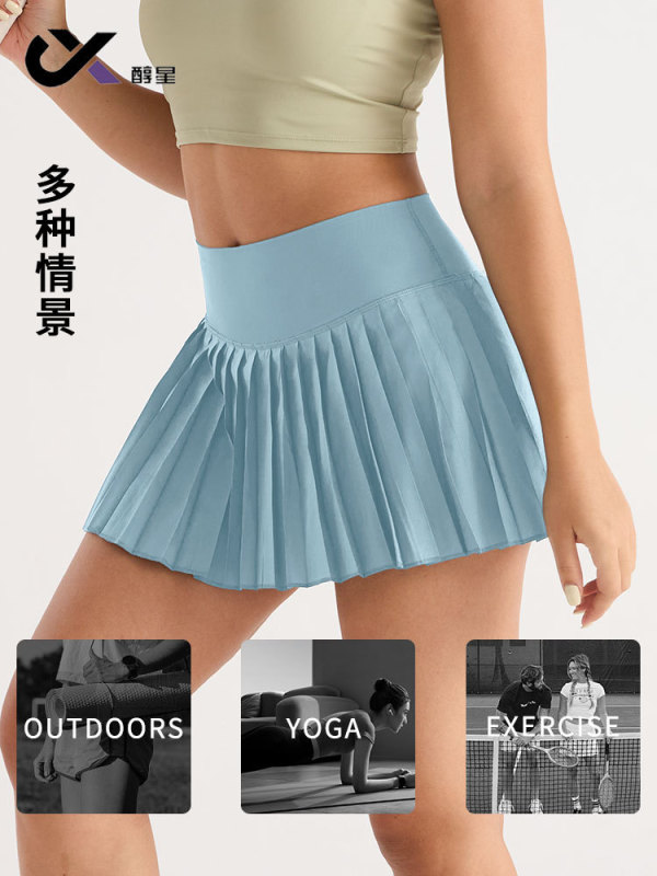 跨境休闲运动口袋瑜伽裙裤羽毛球运动瑜伽裙夏网球运动短裙防走光|undefined