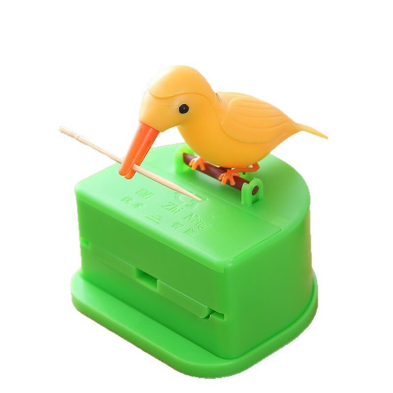 インテリジェントな鳥がつつくつまようじボックス プッシュ式インテリジェントつまようじホルダー クリエイティブな自動ポップアップかわいい鳥のつまようじボックス|undefined