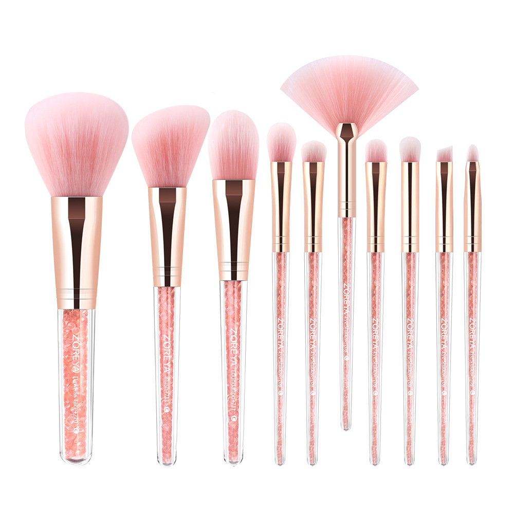 Zoreya Blush sombra de ojos cepillo traje interior diamante cristal Rosa maquillaje cepillo bolsa de almacenamiento Fundación cepillo maquillaje herramientas