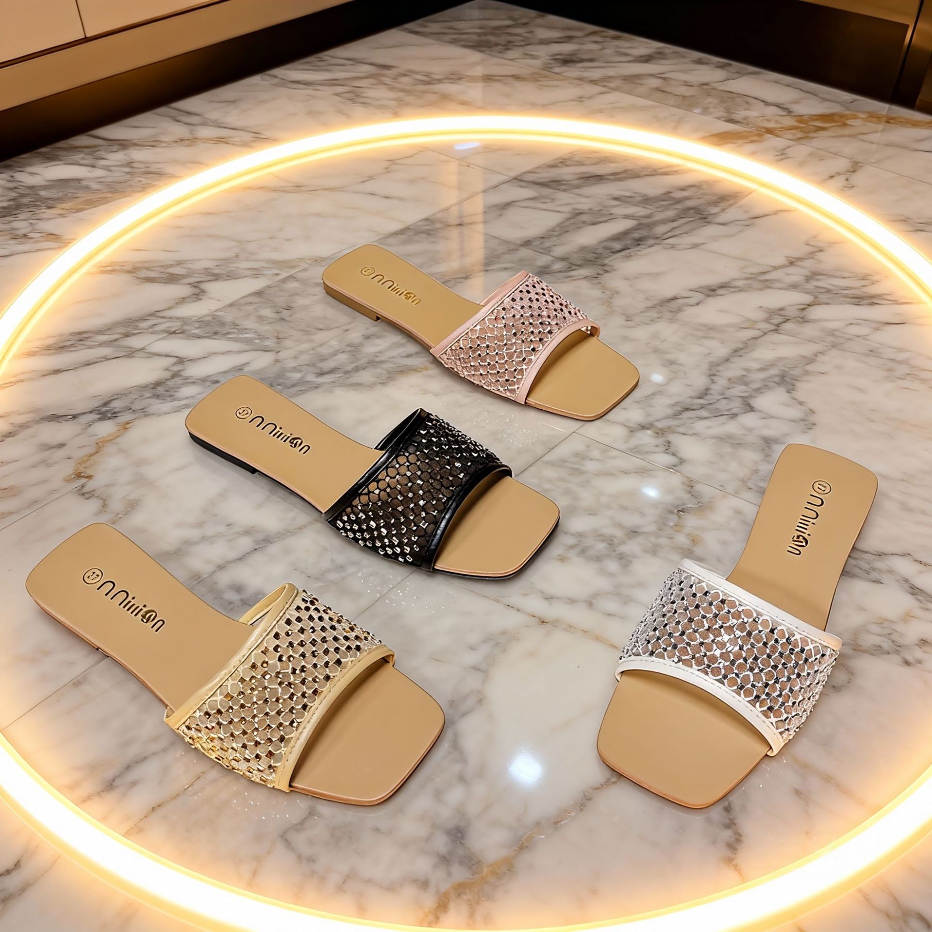 2026夏季新款平底一字拖女鞋时尚网拖跨境女拖鞋非洲女鞋slippers