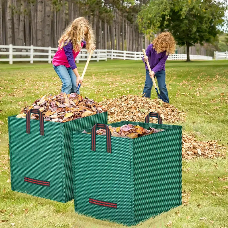 국경 간 정원 가방 정원 사각 잎 가방 잡초 수거 쓰레기 봉투 잎 가방 잎 저장 봉투