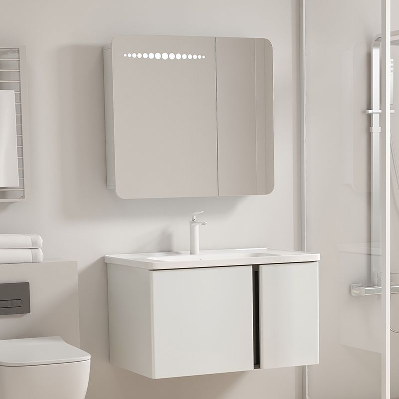 Aceite de acero inoxidable engrosada redondeado lavabo baño combinación simple lavado cerámica integrado Baño