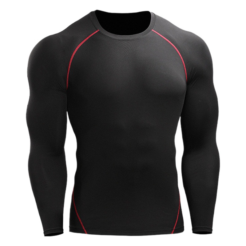 Medias deportivas de fitness de manga larga para hombres camiseta elástica de compresión de secado rápido baloncesto entrenamiento ejercicio músculo top