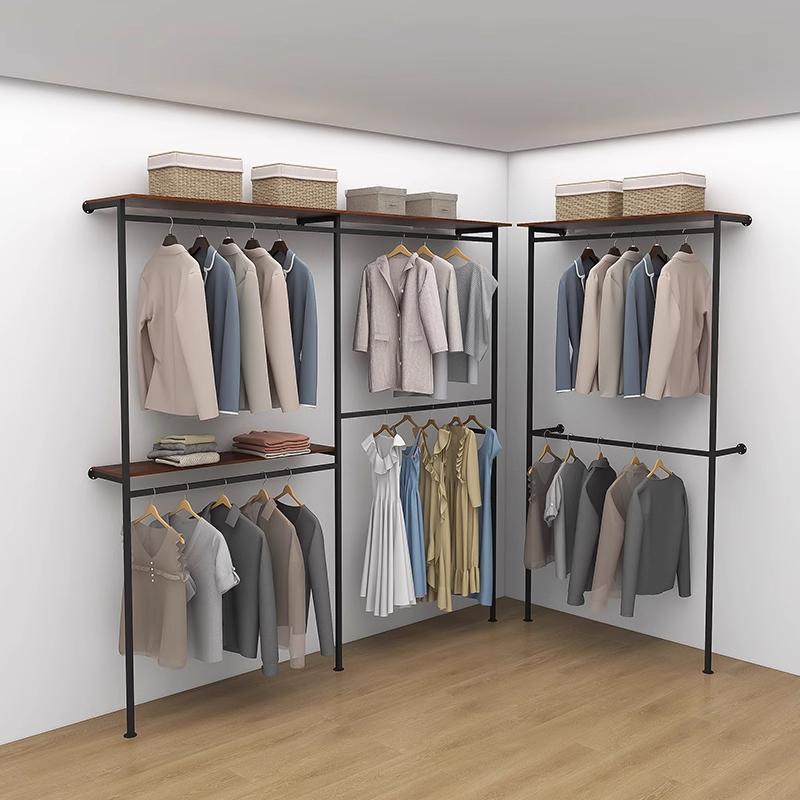 仓库货架衣帽间金属衣柜卧室全屋墙上置物架多层实木板收纳架
