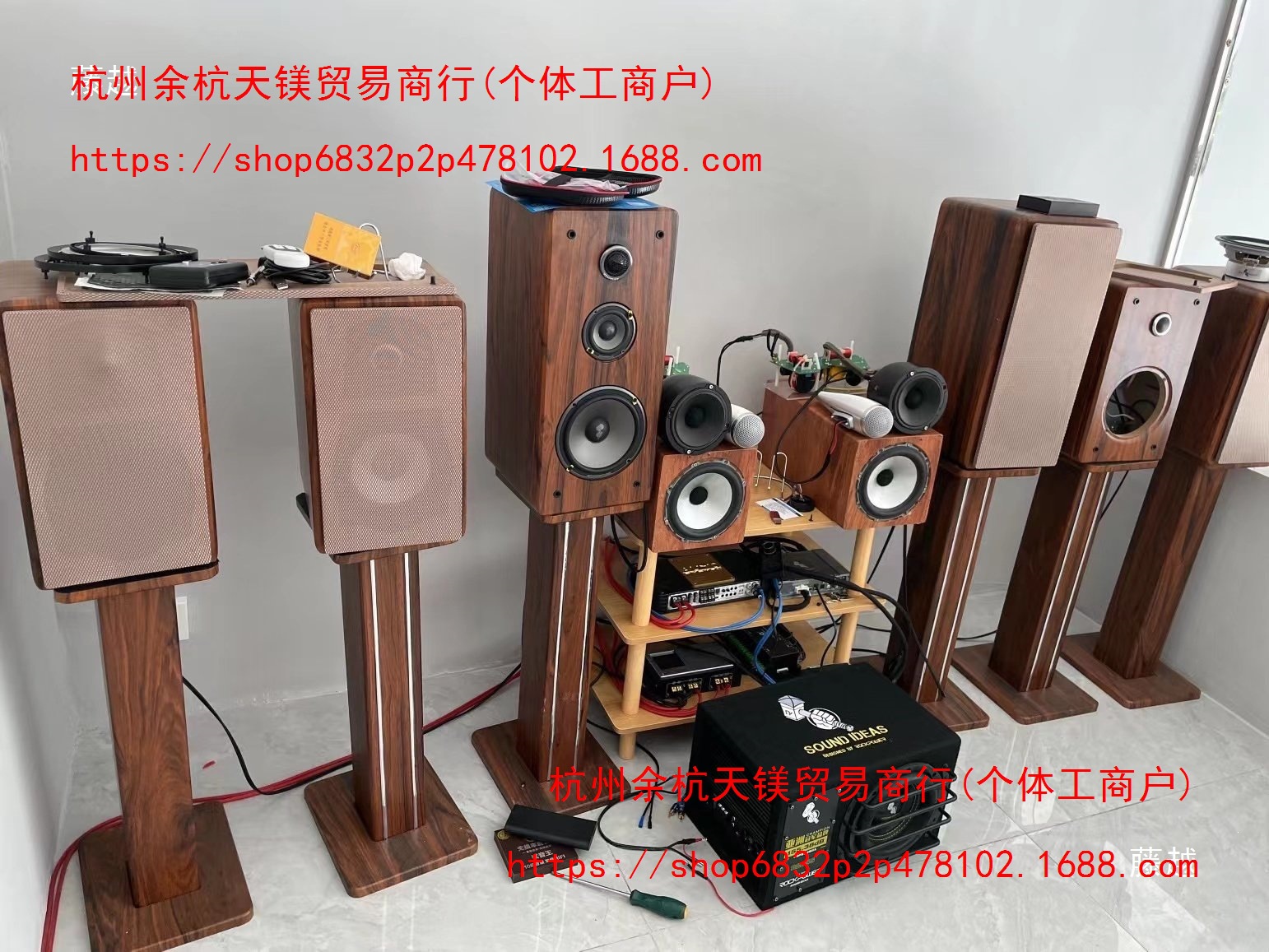 Car audio three-way speaker test cabinet with grille 6.5inch speaker empty enclosure wooden bookshelf cabinet for home use