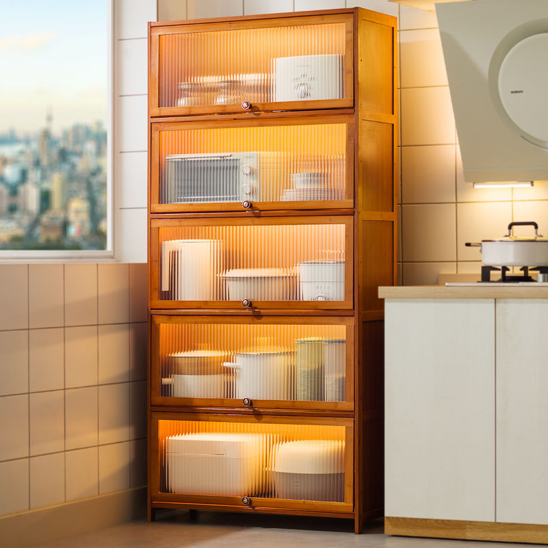 Estantes de cocina, piso, múltiples capas, almacenamiento multifuncional, armarios para el hogar, estantes para microondas, armarios para vajillas al por mayor