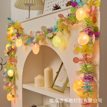 新款圣诞复活节爱心丝带造型LED灯串礼盒氛围圣诞树装饰绸缎灯