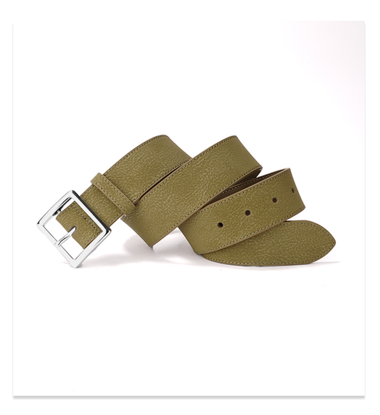 Neuer, vielseitiger Gürtel mit Dornschließe im schlichten Stil für Jeans und Kleider, strukturiertes Design mit gekreuztem Rand, ausgewählte Damengürtel_voghion.com