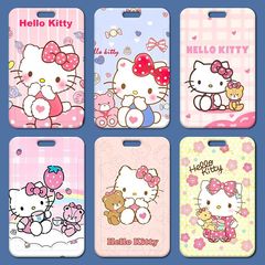 可愛貓卡套批發塑料滑蓋學生校牌飯卡胸牌小卡通工作證卡套身份證