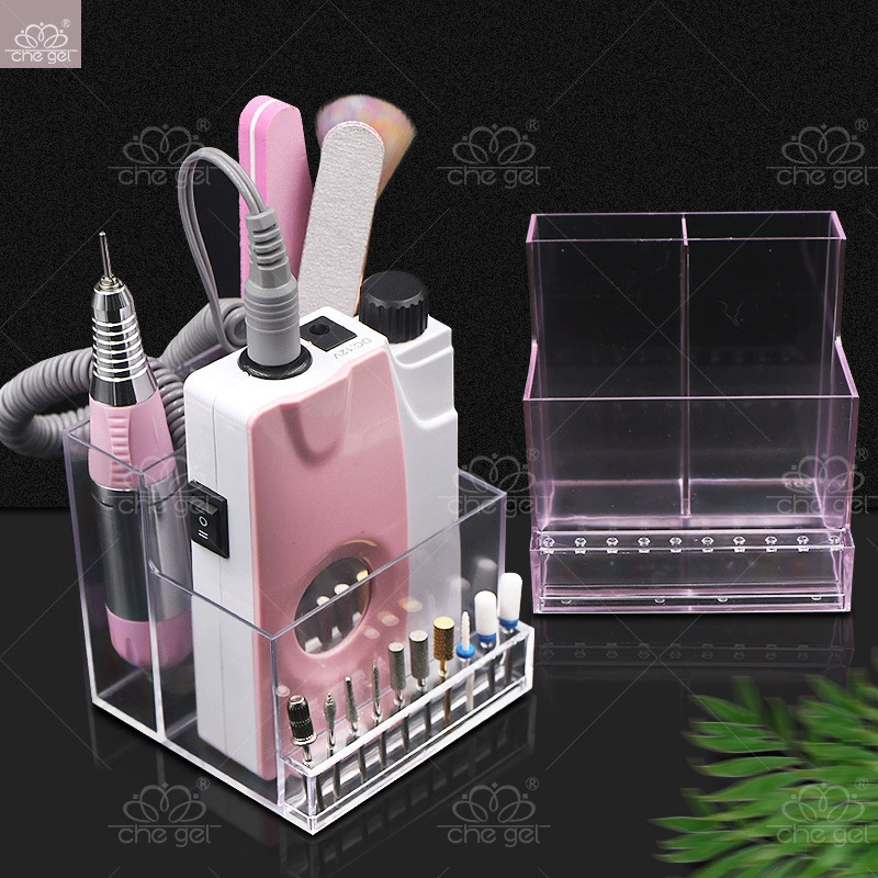 Японские инструменты для ногтей Шлифовальный станок Стеллаж для хранения Ящик для хранения Прозрачная Шлифовальная головка Сверло Отделочные коробки Принадлежности