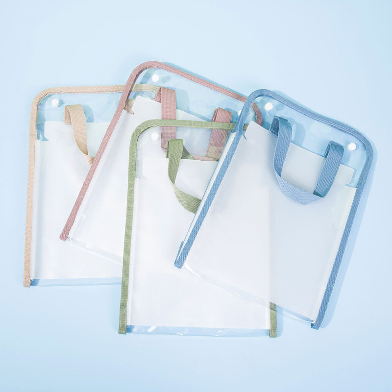 A4 carpeta de bolsa de papel de prueba transparente 13 capa de gran capacidad paquete de órgano impermeable de PVC bolsa de almacenamiento de datos de papel de prueba de estudiantes