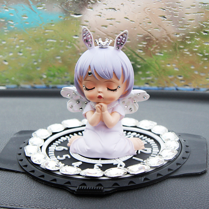 Adornos de coche Annie de diamantes adornos de coche ángel resina linda niña de dibujos animados interior del coche regalo de cumpleaños