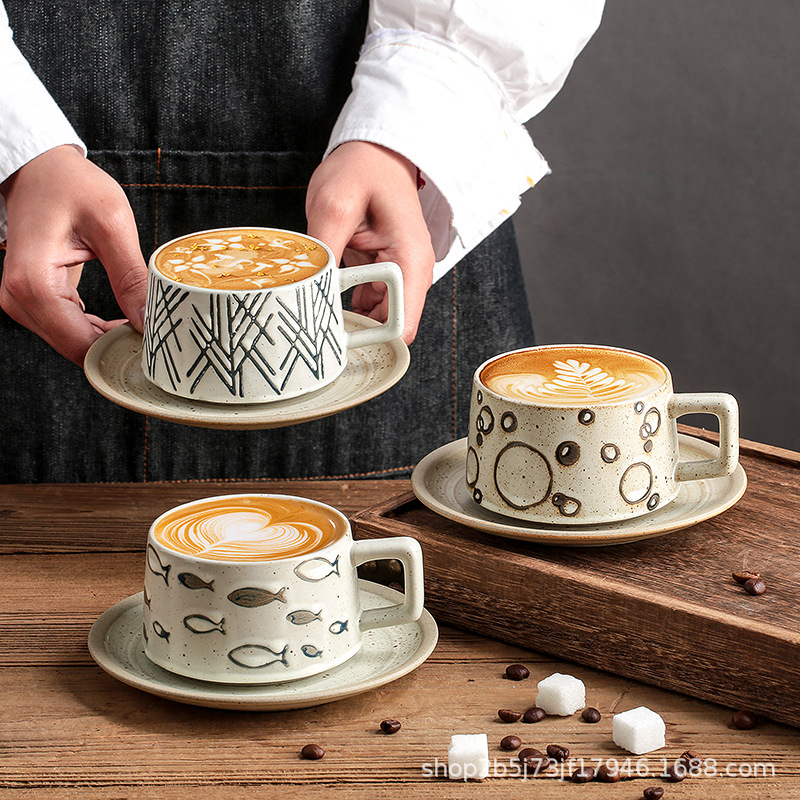 Japanese retro ceramic coffee creative set