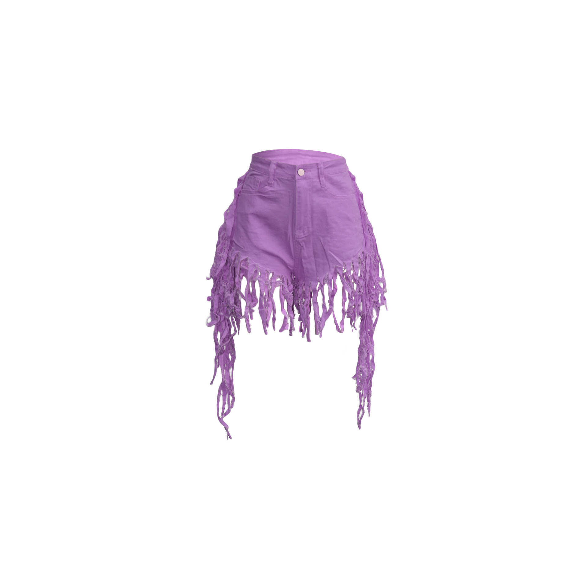 Women's Daily Casual Solid Color Shorts Tassel Jeans display picture 1
