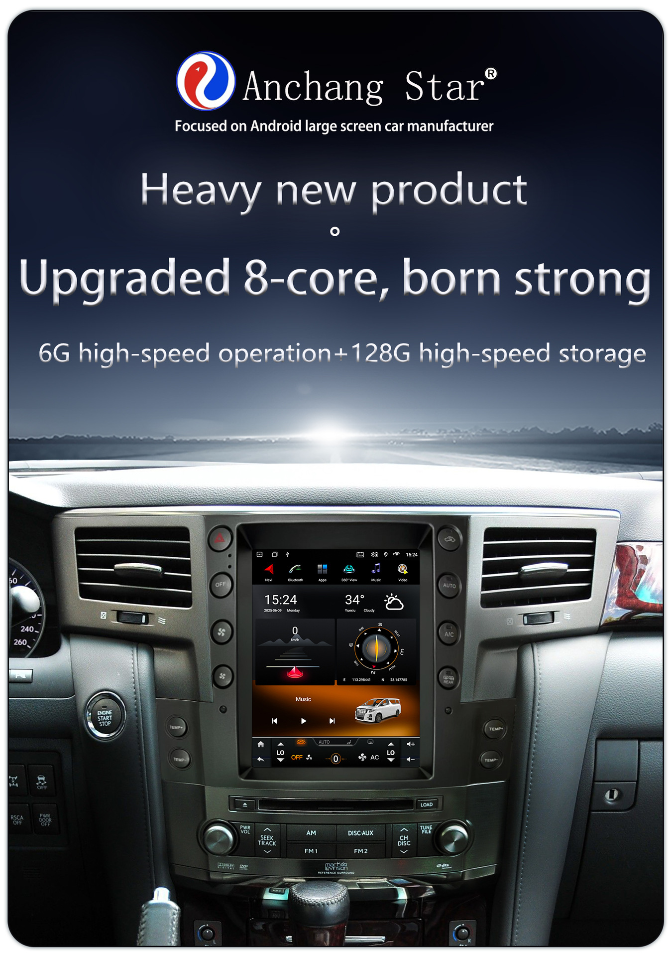 Suitable for 07-15 9.7inch Lexus Lx570 Central Control Android Large Vertical Screen Tesla Dvd Navigator