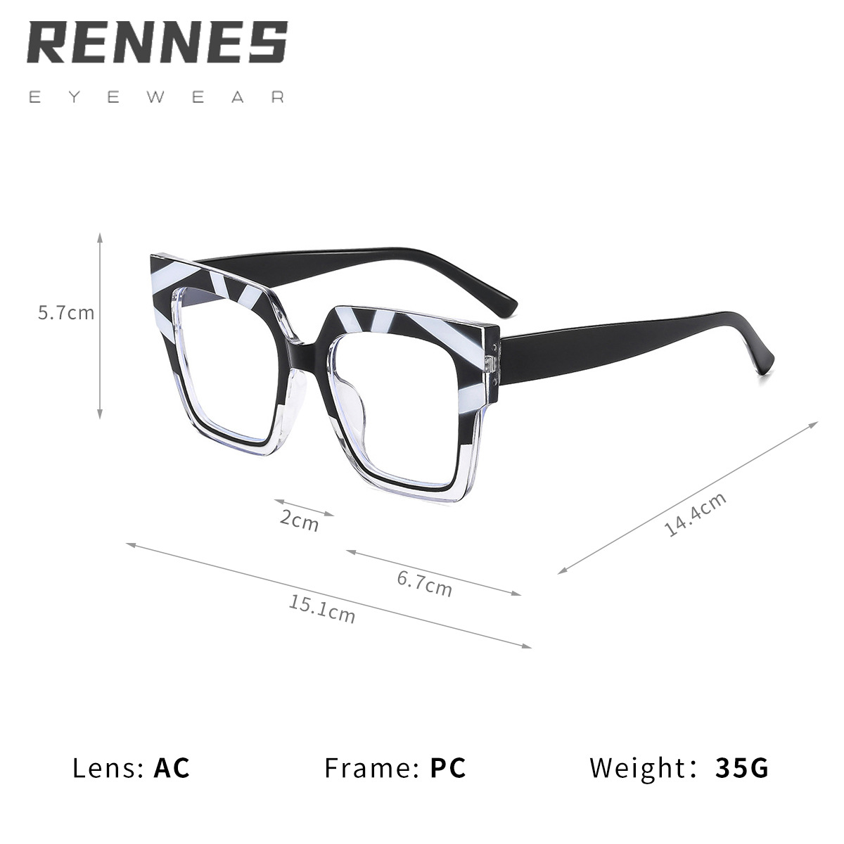 2024 Tendencia europea y americana, marco grande, cuadrado, color a juego, espejo plano anti-luz azul, el mismo estilo, gafas de marco de miopía sin maquillaje