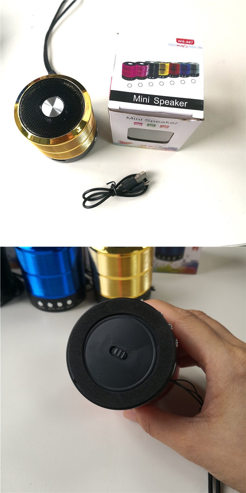 887 Mini Bluetooth Speaker, Portable Player with Card Slot, Hands-Free Calling, USB Bluetooth Speaker