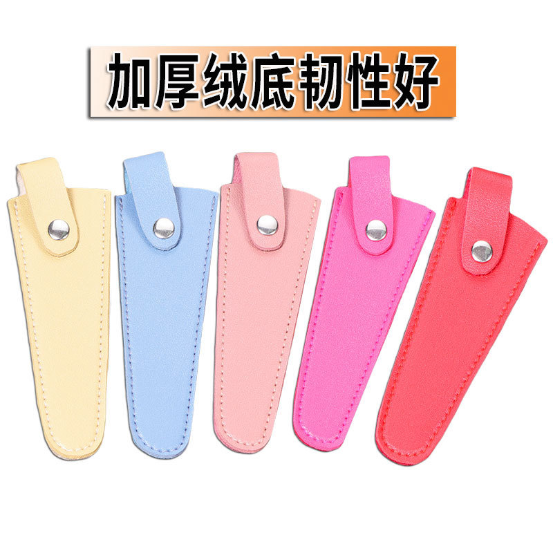 Fábrica al por mayor de tijeras de corte de pelo cubierta de tijeras de peluquería bolsa de almacenamiento tijeras de dientes planas tijeras de punta de cuero frange