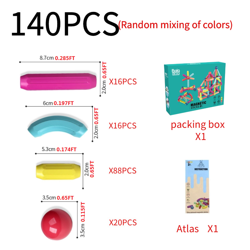 Juguete Magnético Infantil Tipo Varillas, Método Montessori para Educación Temprana y Creatividad - Juego de Construcción