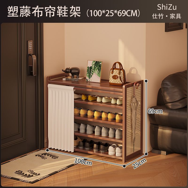 鞋架家用门口一体柜收纳架防尘靠墙大容量置物鞋架楼道门口雨伞架|undefined