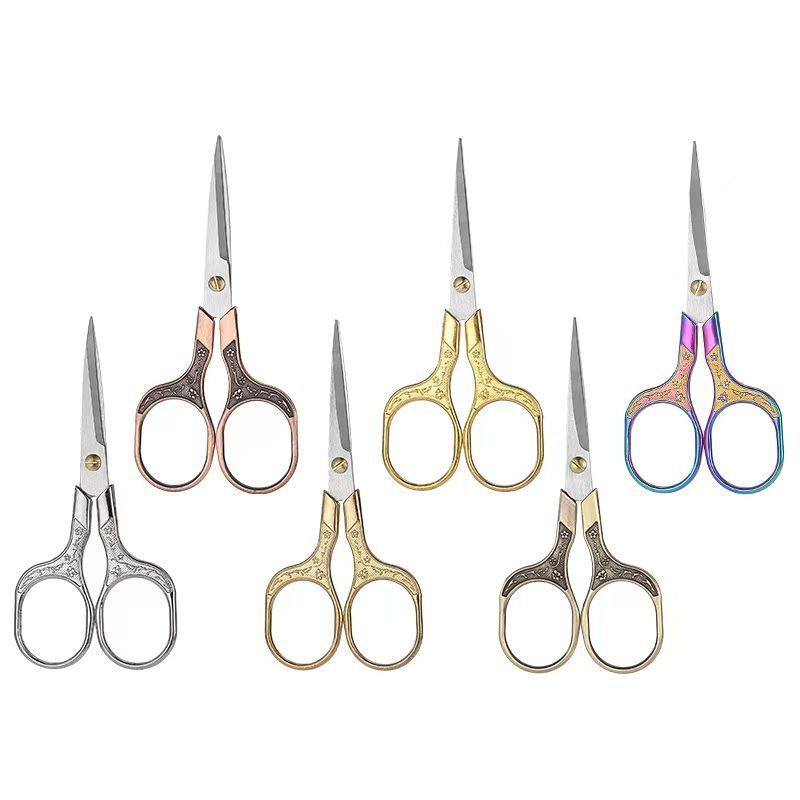 빈티지 스테인레스 스틸 절묘한 매화 꽃 절단 사무실 가위 크로스 스티치 절단 라인 종이 절단 가구 휴대용 학생 수제