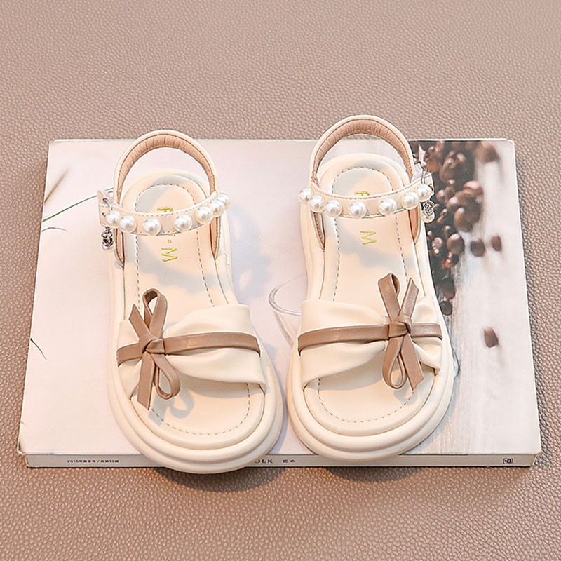 Niñas sandalias de dedos abiertos 2026 verano nuevo estilo de moda para niños zapatos de playa para niños zapatos princesa de perlas image 3