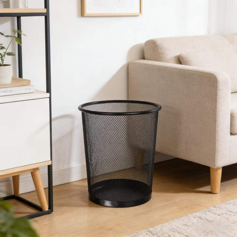 Metal Iron Art Trash Can, Large Capacity Mesh Office Storage Bin Without Lid, Creative Household Lidless Round Wastebasket Metal Iron Art Trash Can, Large Capacity Mesh Office Storage Bin Without Lid, Creative Household Lidless Round Wastebasket