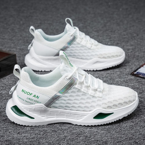 Men's  Spring New Breathable Mesh Shoes Fashion Combinations Sports Casual Platform Shoes Thick Sole White Dad Shoes for Men