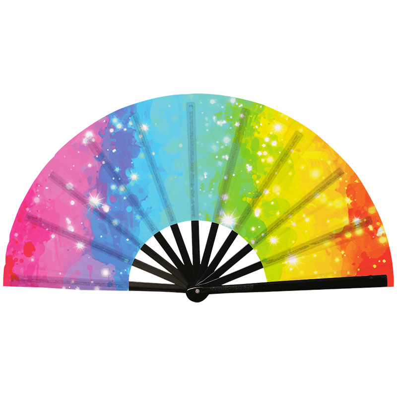 Abanico Plegable de Kung Fu de Plástico, Colorido, para Conciertos y Fiestas