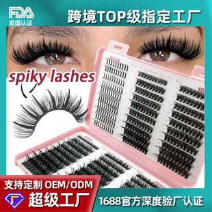 Cross-Border False Eyelashes 600 Clusters Spikes Pointed Fairy Eyelashes New DIY Segmented Eyelashes 100D Manufacturer Batch