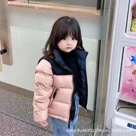 1996童装羽绒服亲子装美版700蓬刺绣男女中大儿童款面包服外套潮