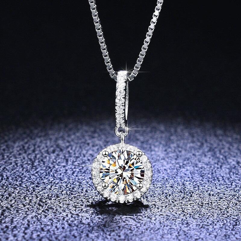 Cao Shi French Celebrity Circle Necklace Advanced Simple Full Diamond Women's Pendant Collar Chain (Including Chain)_voghion.com